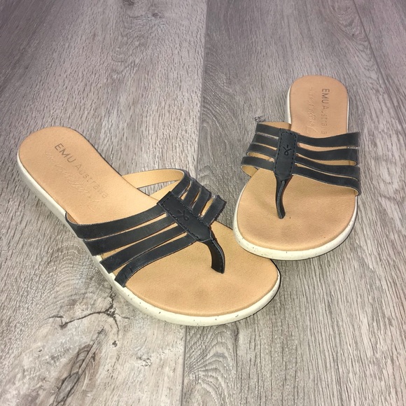 Emu Australia Palmgrove Flat Sandals Size 7 Black - Picture 10 of 11